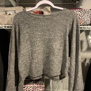 CUPSHE Crop Balloon Sleeve Sweater